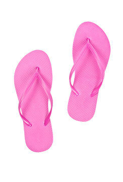 Pink Flip Flops Isolated on White