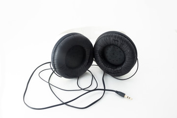 headphones on a white