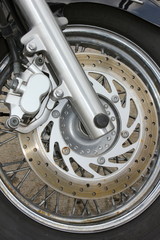 new chrome motor bike wheel forks and brakes