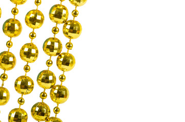 Background made of a brilliant celebratory beads of golden color