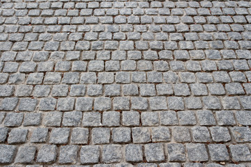 Old stone pavement in a pattern