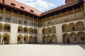 Fototapeta premium Arcades in Wawel Castle in Cracow, Poland.
