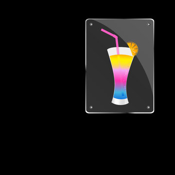 cocktail on glass illustration