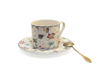 Empty cup and spoon