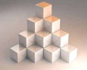 3D cubes one - obrazy, fototapety, plakaty