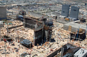 Meubelstickers Stadscentrum Las Vegas wordt gebouwd. © jeffreyjcoleman