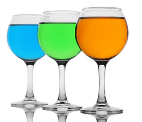 alcoholic cocktails isolated on white