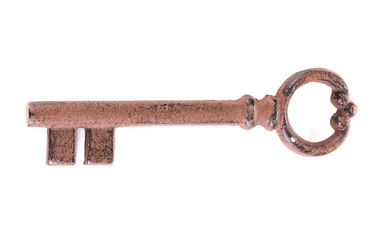 Antique key isolated on white