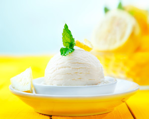 Tangy lemon sorbet