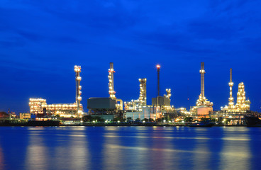 Refinery plant area at twilight