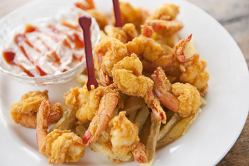 plate of fried shrimp