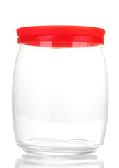 bright empty jar isolated on white