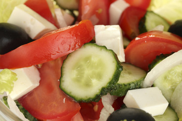 tasty greek salad close-up