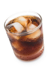 cup of iced cola with clipping path