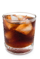 cup of iced cola with clipping path