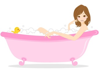 バスタブ　女性