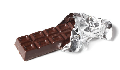 Chocolate on a white background