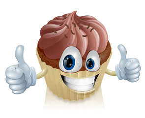 Chocolate cupcake mascot