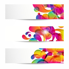 Abstract web banners withcolorful arc-drop for your www design