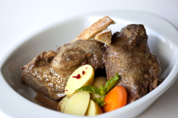 Salmis, palombe, sauce, gibier, viande, aliment, cuisine