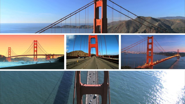 Multiple Images Golden Gate Bridge, San Francisco