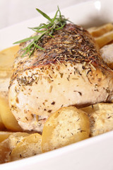 roast pork and potato