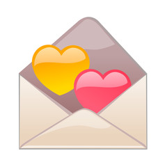 vector icon letter and heart shape