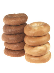 Brown and White Bagels