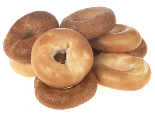 Brown and White Bagels