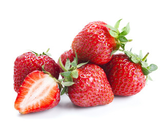 Strawberries isolated on white