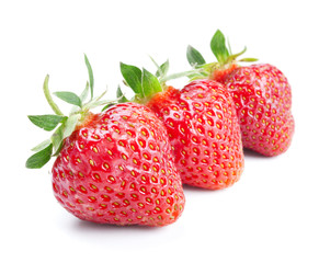 Strawberries isolated on white