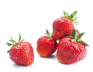 Strawberries isolated on white