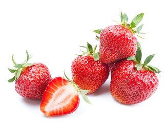 Strawberries isolated on white
