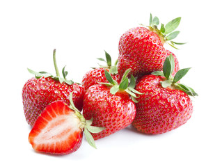 Strawberries isolated on white