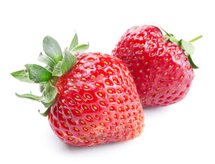 Strawberries isolated on white