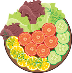 Plate with vegetables