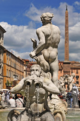 Fototapeta premium Roma, Piazza Navona e fontana del Moro