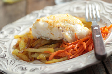 Roasted cod with vegetables