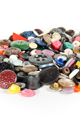 buttons heap on white