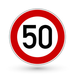Verkehrszeichen - Höchstgeschwindigkeit 50 km/h