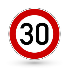 Verkehrszeichen - Höchstgeschwindigkeit 30 km/h