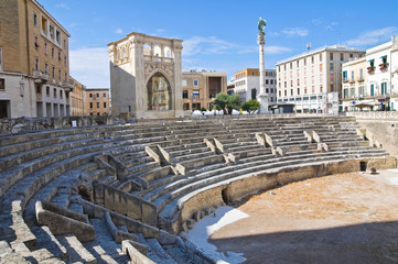 Roman Amphitheatre. Lecce. Puglia. Italy. - obrazy, fototapety, plakaty