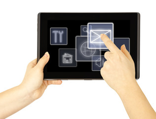 Tablet in woman hands