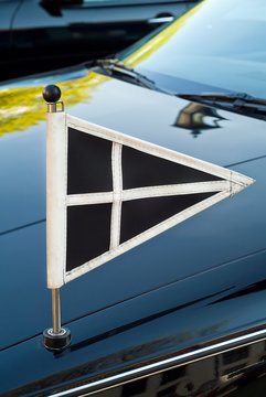 Flag on a funeral car