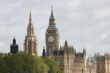 Fototapeta na wymiar London skyline, Westminster Palace, Big Ben and Central Tower