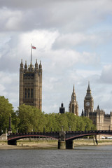 Fototapeta na wymiar London skyline, Westminster Palace, Big Ben and Victoria Tower