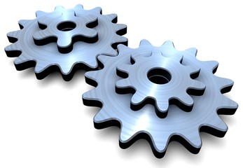 Gears on a white background