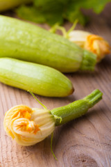 Courgettes with flowers