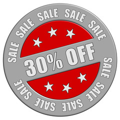 Schild graurot rund rt SALE 30%  OFF