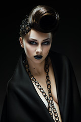 Beautiful lady with an improbable hairdress